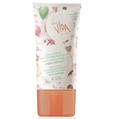 Loção Hidratante Facial FPS 15 Vida - Peles Mistas e oleosas