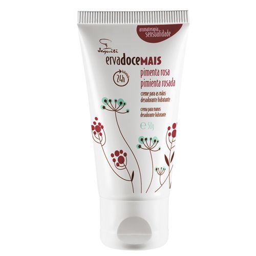 Creme para as Mãos Jequiti Erva Doce Mais Pimenta Rosa, 50g