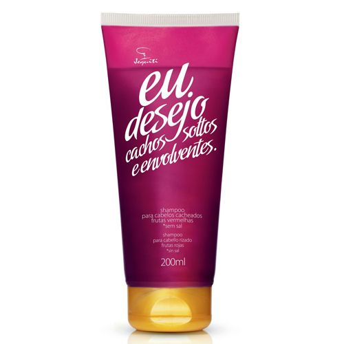 Shampoo Jequiti Eu Desejo Frutas Vermelhas Cabelos Cacheados